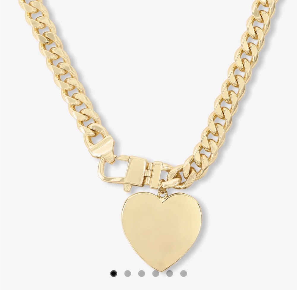 Melinda Maria Gold Heart Cuban link Necklace - Picture 5 of 5